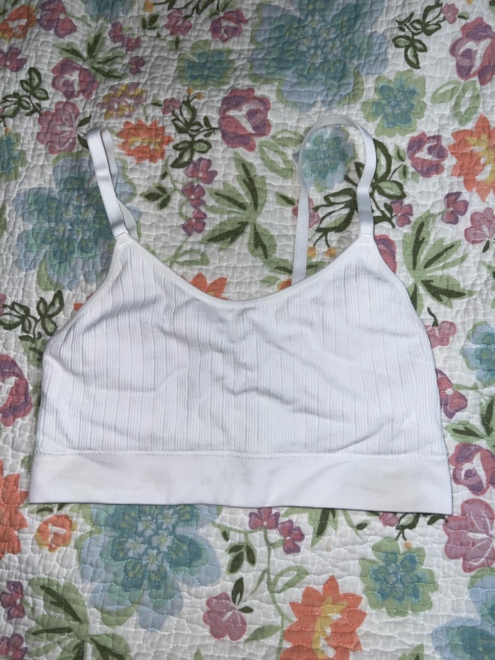 Auden White Ribbed Bralette